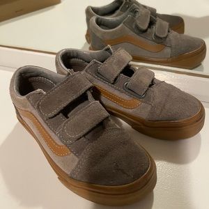 Brown and grey toddler Vans